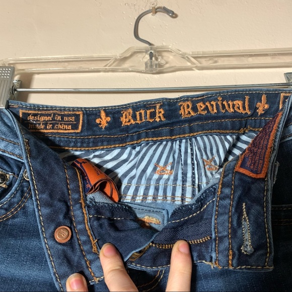 Rock revival Jessica low rise skinny jean sz 26 Embroidered back flap pockets - Picture 10 of 16